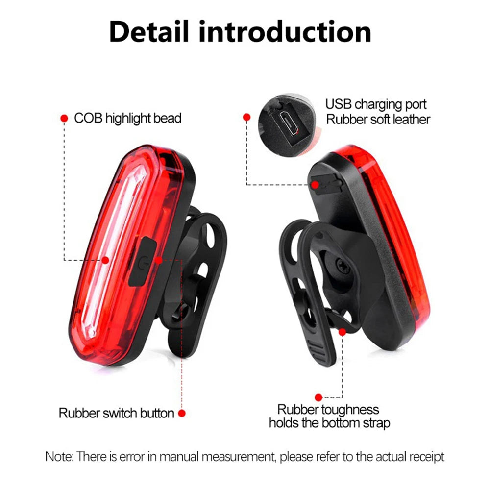 MTB Road Bike Rear Light – USB Rechargeable LED