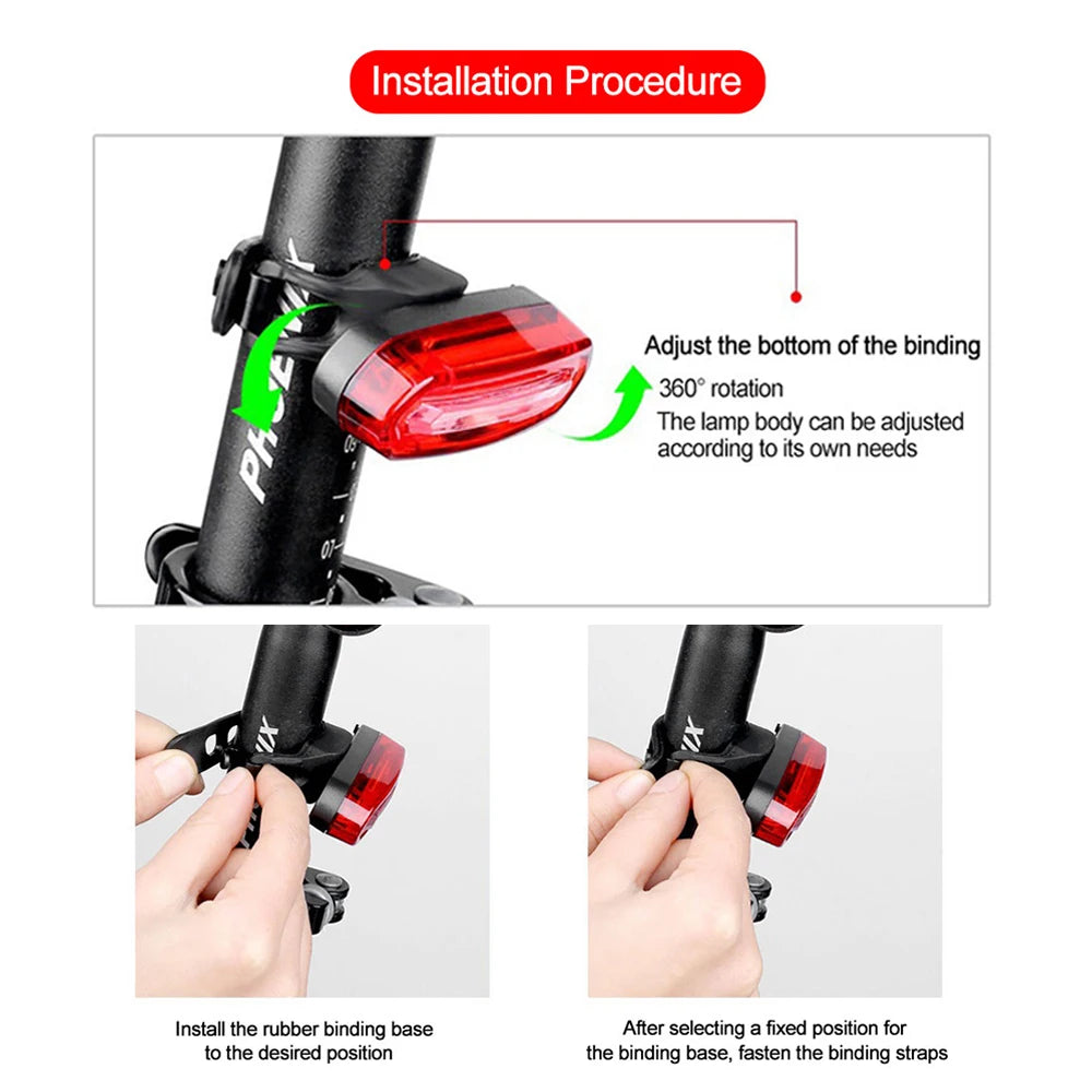 MTB Road Bike Rear Light – USB Rechargeable LED